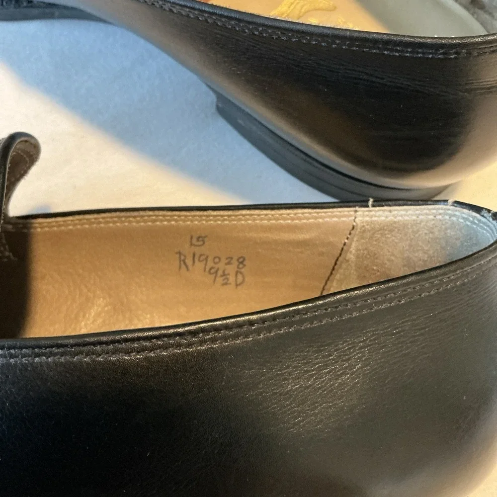 BESPOKE By Shoemaker Lee Kee Black Leather Slip On Loafers Dress Shoes 9.5 D EUC